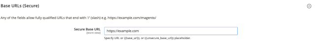 Enter your HTTPS address in the “Secure Base URL” field.